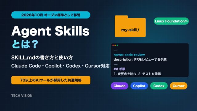 Agent Skillsとは SKILL.mdの書き方と使い方 Claude Code・Copilot・Codex・Cursor対応